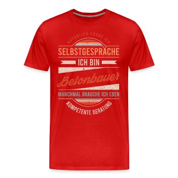 Betonbauer Arbeitskollege Kollege Geschenk Retro - Männer Premium Bio T-Shirt - Rot - Vorne - Damien (186cm)