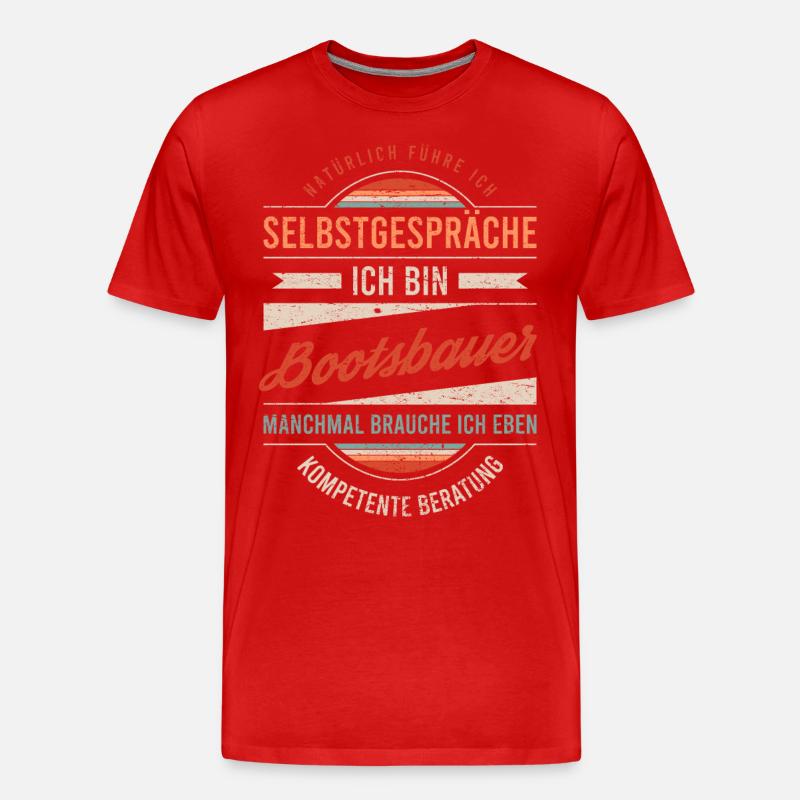 Bootsbauer Arbeitskollege Kollege Geschenk Retro - Männer Premium Bio T-Shirt - Rot
