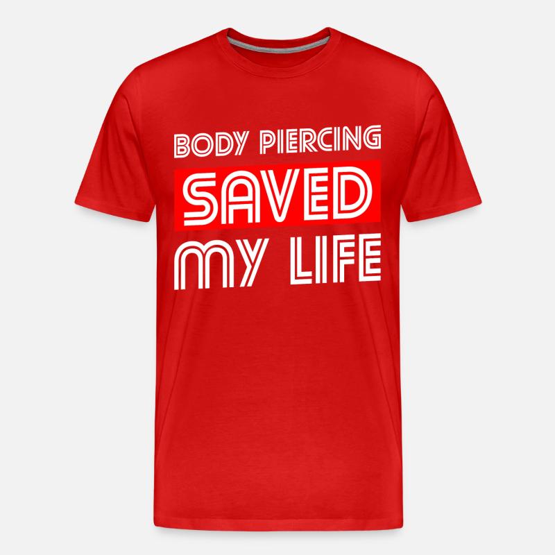 Piercer Körperschmuck Ring - Männer Premium Bio T-Shirt - Rot