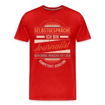 Journalist Arbeitskollege Kollege Geschenk Retro - Männer Premium Bio T-Shirt - Rot - Vorne - Damien (186cm)