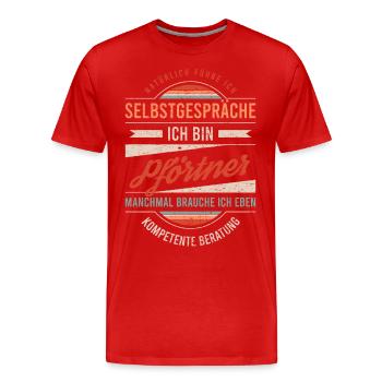 Pförtner Arbeitskollege Kollege Geschenk Retro - Männer Premium Bio T-Shirt - Rot - Vorne - Damien (186cm)