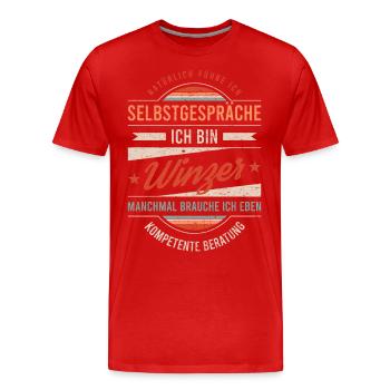 Winzer Arbeitskollege Kollege Geschenk Retro - Männer Premium Bio T-Shirt - Rot - Vorne - Damien (186cm)