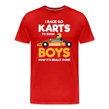 Kart Track Kart Driver Racing Driver - Men's Premium Organic T-Shirt - red - Front - Damien (186cm)