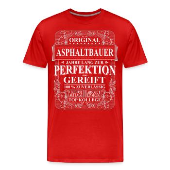 Original Asphaltbauer Kollegen Geschenk Vintage - Männer Premium Bio T-Shirt - Rot - Vorne - Damien (186cm)