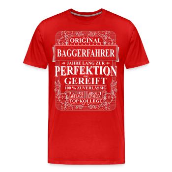 Original Baggerfahrer Kollegen Geschenk Vintage - Männer Premium Bio T-Shirt - Rot - Vorne - Damien (186cm)