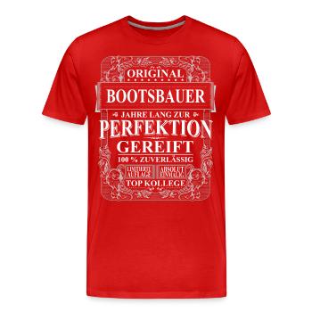 Original Bootsbauer Kollegen Geschenk Vintage - Männer Premium Bio T-Shirt - Rot - Vorne - Damien (186cm)