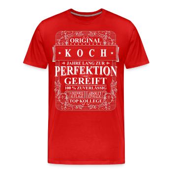 Original Koch Kollegen Geschenk Vintage - Männer Premium Bio T-Shirt - Rot - Vorne - Damien (186cm)