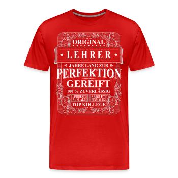 Original Lehrer Kollegen Geschenk Vintage - Männer Premium Bio T-Shirt - Rot - Vorne - Damien (186cm)
