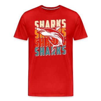 Great White Shark Diving Ocean Predator - Men's Premium Organic T-Shirt - red - Front - Damien (186cm)