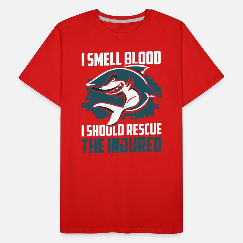 Great White Shark Sailing Predatory Fish Men's Premium Organic T-Shirt