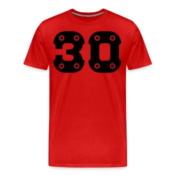 Number 30 years birthday Congratulations - Men's Premium Organic T-Shirt - red - Front - Damien (186cm)