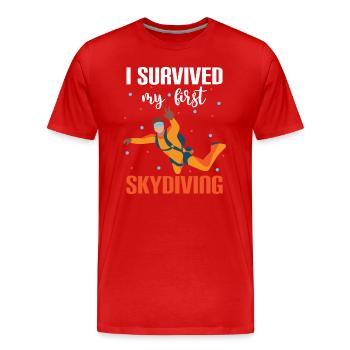 Paragliding Skydiving Jump - Men's Premium Organic T-Shirt - red - Front - Damien (186cm)
