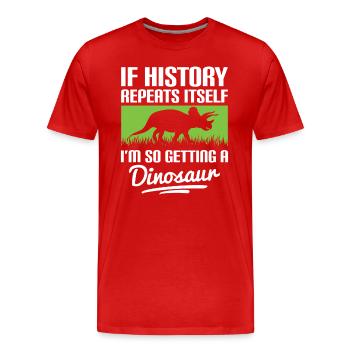 T-Rex Carnivore Raptor - T-shirt bio Premium Homme - rouge - Devant - Damien (186cm)