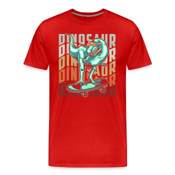 T-Rex Tyrannosaurus Carnivores - T-shirt bio Premium Homme - rouge - Devant - Damien (186cm)
