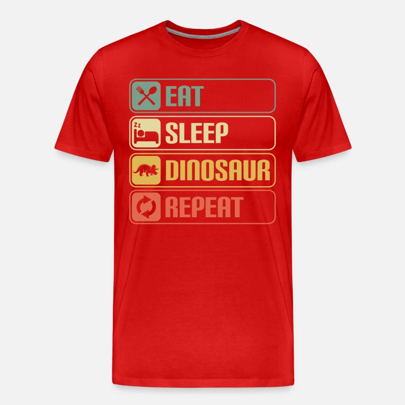 Dino Stegosaurus Fleischfresser Pflanzenfresser - Männer Premium Bio T-Shirt - Rot