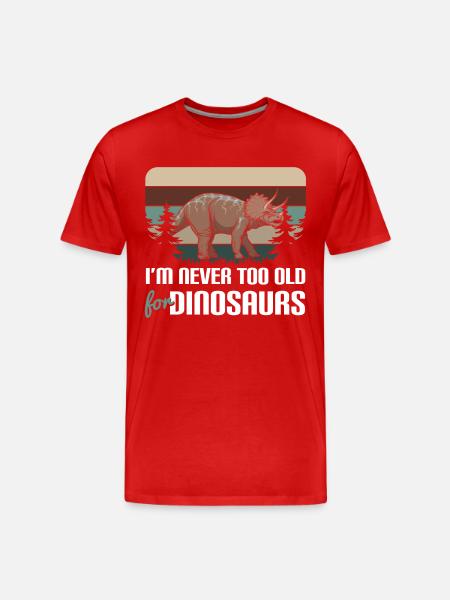 T-Rex Triceratops Stegosaurus - Men's Premium Organic T-Shirt - red