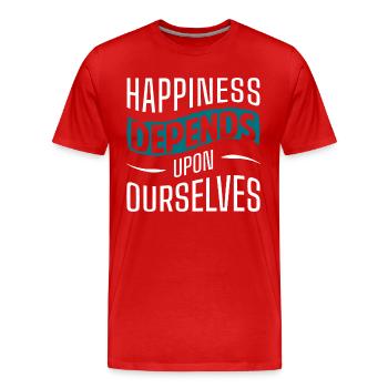 Cloverleaf Joie Amour Optimisme - T-shirt bio Premium Homme - rouge - Devant - Damien (186cm)