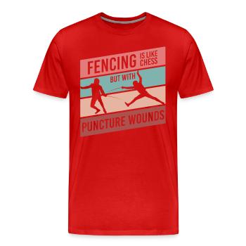 Sport Duel Fighter Sports Escrime - T-shirt bio Premium Homme - rouge - Devant - Damien (186cm)