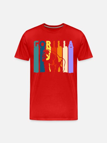 Gorilla Banana Chimpanzee - Men's Premium Organic T-Shirt - red