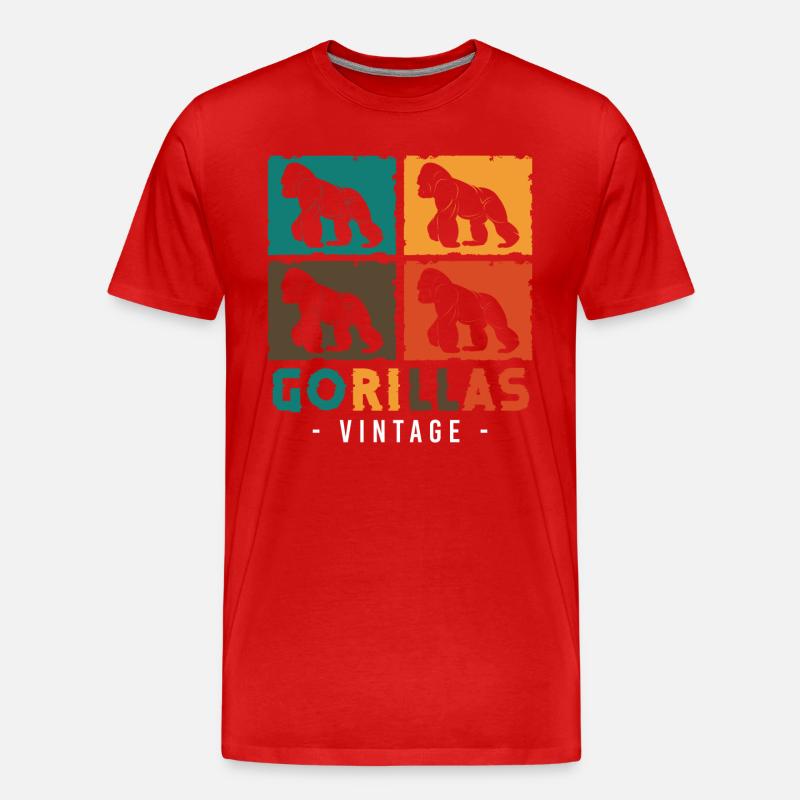 Monkey Training Silberrücken Zoo - Männer Premium Bio T-Shirt - Rot