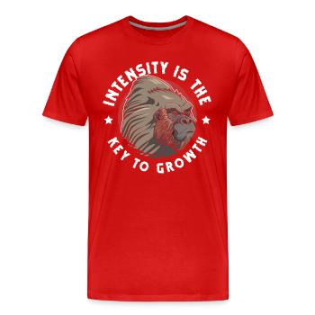 Jungle de singe à dos argenté - T-shirt bio Premium Homme - rouge - Devant - Damien (186cm)