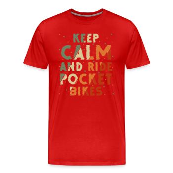 Moto Motard Deux-roues Père - T-shirt bio Premium Homme - rouge - Devant - Damien (186cm)