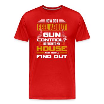 Weapon Firearm Firearm - Men's Premium Organic T-Shirt - red - Front - Damien (186cm)