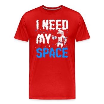 Weltall Logo Stern Rakete - Männer Premium Bio T-Shirt - Rot - Vorne - Damien (186cm)