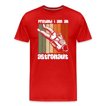 Weltall Logo Raumfahrtschiff Spaceman - Männer Premium Bio T-Shirt - Rot - Vorne - Damien (186cm)