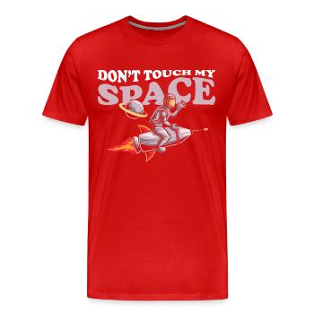 Space Shuttle Schwerelos Sterne Spaceman - Männer Premium Bio T-Shirt - Rot - Vorne - Damien (186cm)