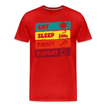 Peintre De Chantier Artisans - T-shirt bio Premium Homme - rouge - Devant - Damien (186cm)