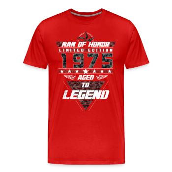 Man of Honor Year of Birth 1975 Camouflage Gift - Men's Premium Organic T-Shirt - red - Front - Damien (186cm)