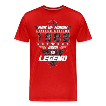 Man of Honor Year of Birth 1982 Camouflage Gift - Men's Premium Organic T-Shirt - red - Front - Damien (186cm)