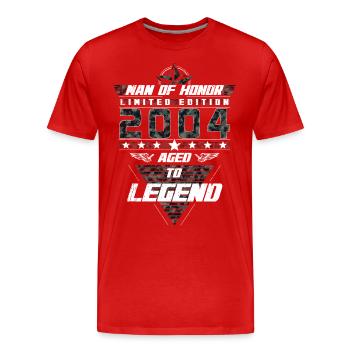 Man of Honor Year of Birth 2004 Camouflage Gift - Men's Premium Organic T-Shirt - red - Front - Damien (186cm)
