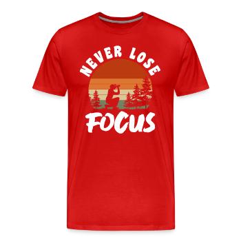 Fotografie Spiegelreflex Digitalkamera - Männer Premium Bio T-Shirt - Rot - Vorne - Damien (186cm)