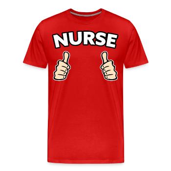 Krankenschwester Beruf Geschenkidee - Männer Premium Bio T-Shirt - Rot - Vorne - Damien (186cm)