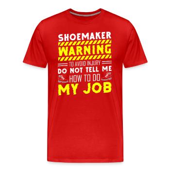 Cordonnier Artisan - T-shirt bio Premium Homme - rouge - Devant - Damien (186cm)