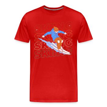 Ski Alpes Sport Piste de ski - T-shirt bio Premium Homme - rouge - Devant - Damien (186cm)