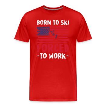 Ski Piste Moniteur de ski Skieur - T-shirt bio Premium Homme - rouge - Devant - Damien (186cm)