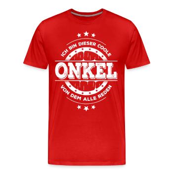 Ich Bin Onkel Geburtstag Patenonkel Geschenk - Männer Premium Bio T-Shirt - Rot - Vorne - Damien (186cm)