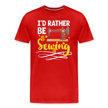 Schneiderin Nadel Stricken Maßschneider - Männer Premium Bio T-Shirt - Rot - Vorne - Damien (186cm)
