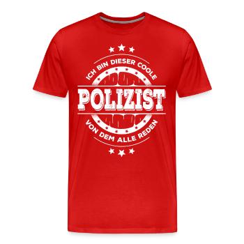 Polizist Geburtstag Polizeibeamter Geschenk - Männer Premium Bio T-Shirt - Rot - Vorne - Damien (186cm)