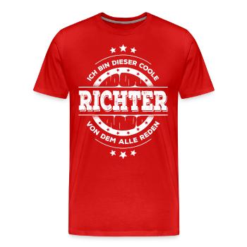 Richter Kollegen Geburtstag Jurastudium Geschenk - Männer Premium Bio T-Shirt - Rot - Vorne - Damien (186cm)