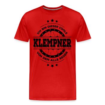 Klempner Kollegen Geburtstag Handwerker Geschenk - Männer Premium Bio T-Shirt - Rot - Vorne - Damien (186cm)