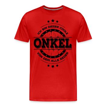 Ich Bin Onkel Geburtstag Patenonkel Geschenk - Männer Premium Bio T-Shirt - Rot - Vorne - Damien (186cm)
