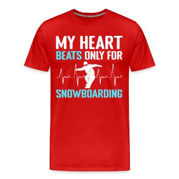 Snowboard Extreme Sport Boarder - T-shirt bio Premium Homme - rouge - Devant - Damien (186cm)