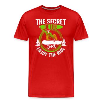Snowboarder Schnee Pistensau - Männer Premium Bio T-Shirt - Rot - Vorne - Damien (186cm)