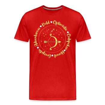 Sternzeichen Aberglaube Geburtsmonat - Männer Premium Bio T-Shirt - Rot - Vorne - Damien (186cm)