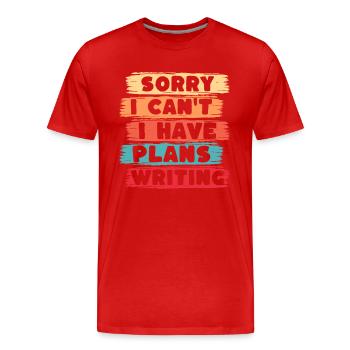 Livre Roman Littérature Auteur de livre - T-shirt bio Premium Homme - rouge - Devant - Damien (186cm)