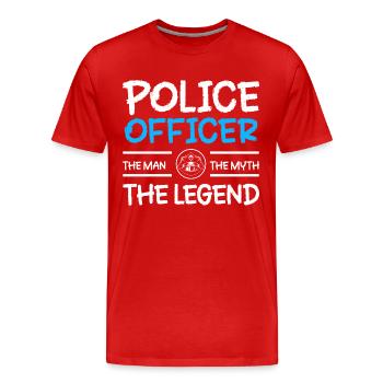Police Crime Scene Security - Men's Premium Organic T-Shirt - red - Front - Damien (186cm)